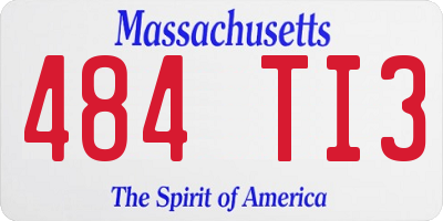MA license plate 484TI3