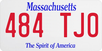 MA license plate 484TJ0