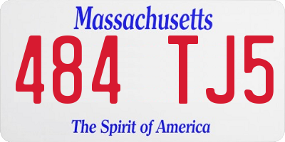 MA license plate 484TJ5