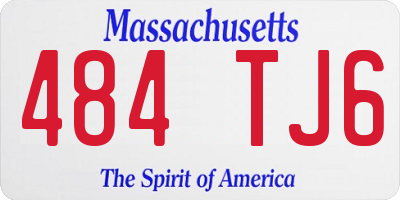 MA license plate 484TJ6