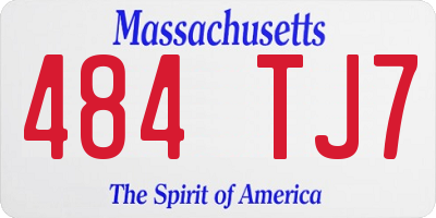 MA license plate 484TJ7
