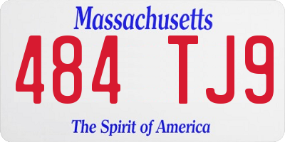 MA license plate 484TJ9