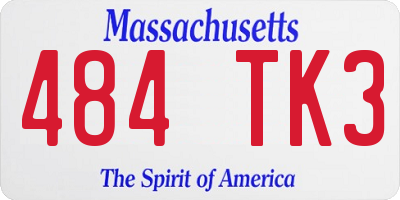 MA license plate 484TK3