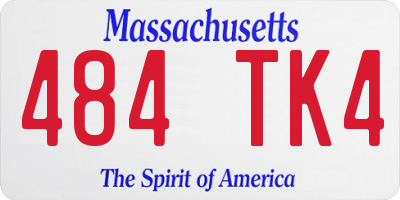 MA license plate 484TK4