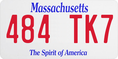 MA license plate 484TK7