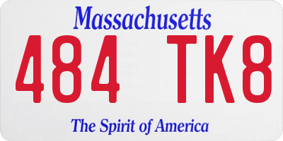 MA license plate 484TK8