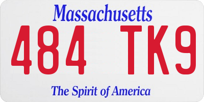 MA license plate 484TK9
