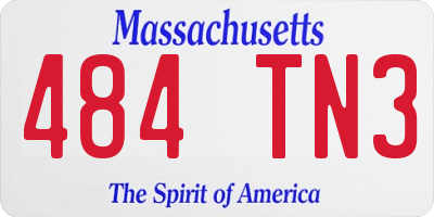 MA license plate 484TN3