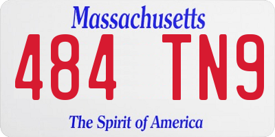 MA license plate 484TN9