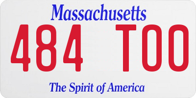 MA license plate 484TO0