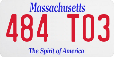 MA license plate 484TO3