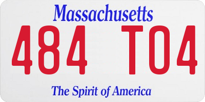 MA license plate 484TO4