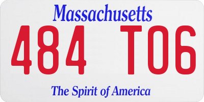 MA license plate 484TO6