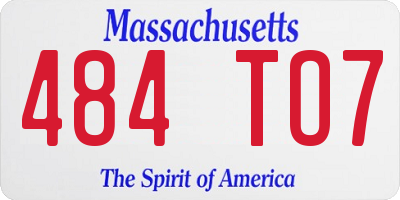 MA license plate 484TO7
