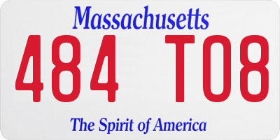 MA license plate 484TO8