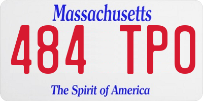 MA license plate 484TP0