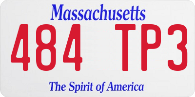 MA license plate 484TP3