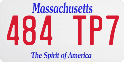 MA license plate 484TP7