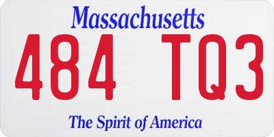 MA license plate 484TQ3