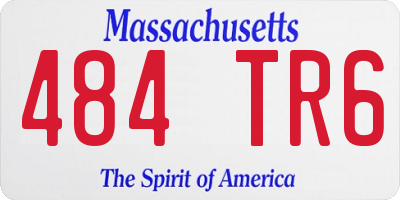 MA license plate 484TR6