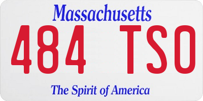 MA license plate 484TS0