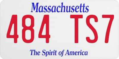 MA license plate 484TS7