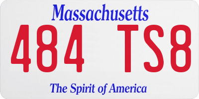 MA license plate 484TS8
