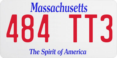 MA license plate 484TT3