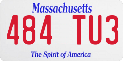 MA license plate 484TU3
