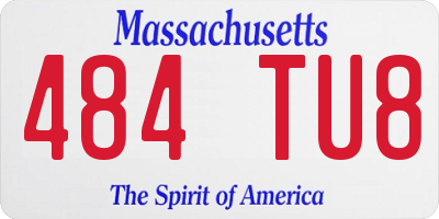 MA license plate 484TU8