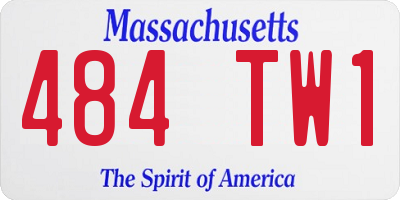 MA license plate 484TW1