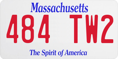 MA license plate 484TW2