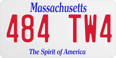 MA license plate 484TW4