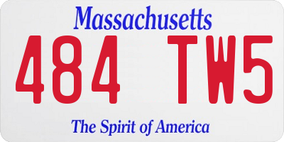 MA license plate 484TW5