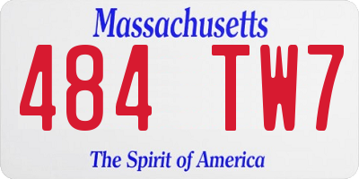 MA license plate 484TW7