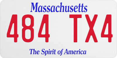 MA license plate 484TX4