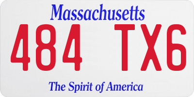 MA license plate 484TX6