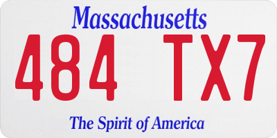 MA license plate 484TX7