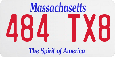 MA license plate 484TX8