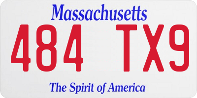MA license plate 484TX9