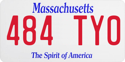 MA license plate 484TY0