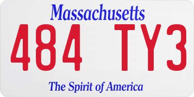 MA license plate 484TY3