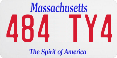 MA license plate 484TY4