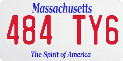 MA license plate 484TY6