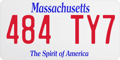 MA license plate 484TY7