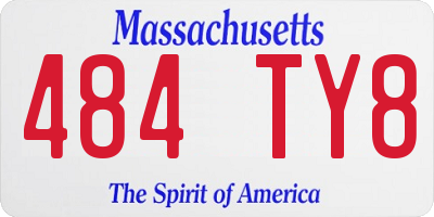 MA license plate 484TY8