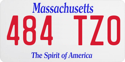MA license plate 484TZ0