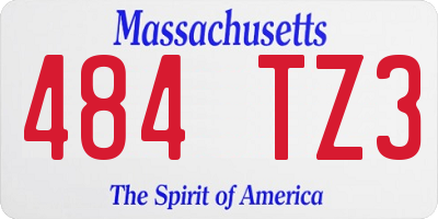 MA license plate 484TZ3
