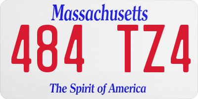 MA license plate 484TZ4
