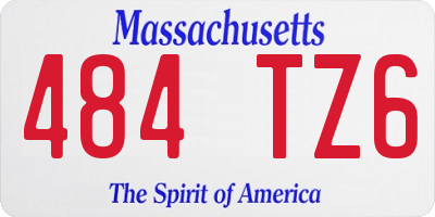 MA license plate 484TZ6